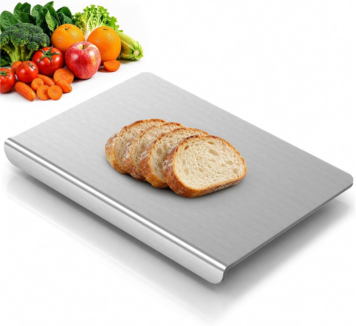 Pure Titanium Cutting Board – Double-Sided, Dishwasher Safe & Non-Toxic | 16 × 12"
