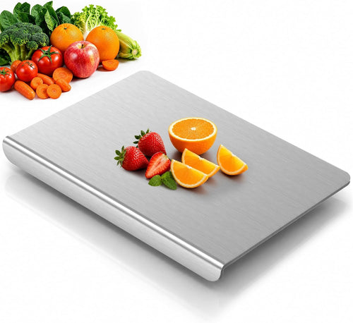 Pure Titanium Cutting Board – Double-Sided, Dishwasher Safe & Non-Toxic | 16 × 12"