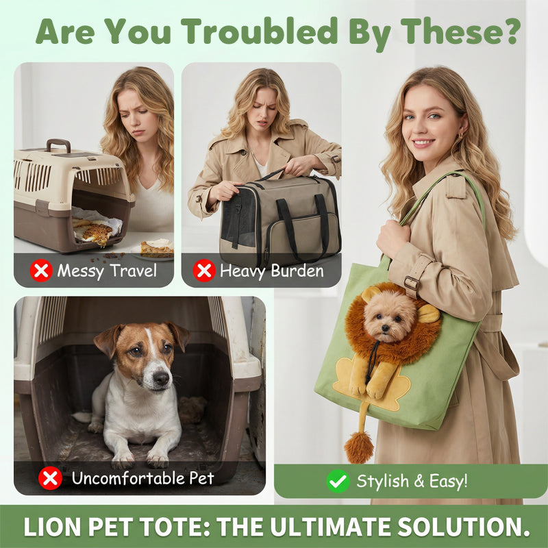 Pet Carrier Bag – Head-out portal, lion mane design & durable canvas.