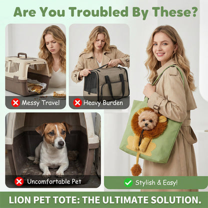 Pet Carrier Bag – Head-out portal, lion mane design & durable canvas.