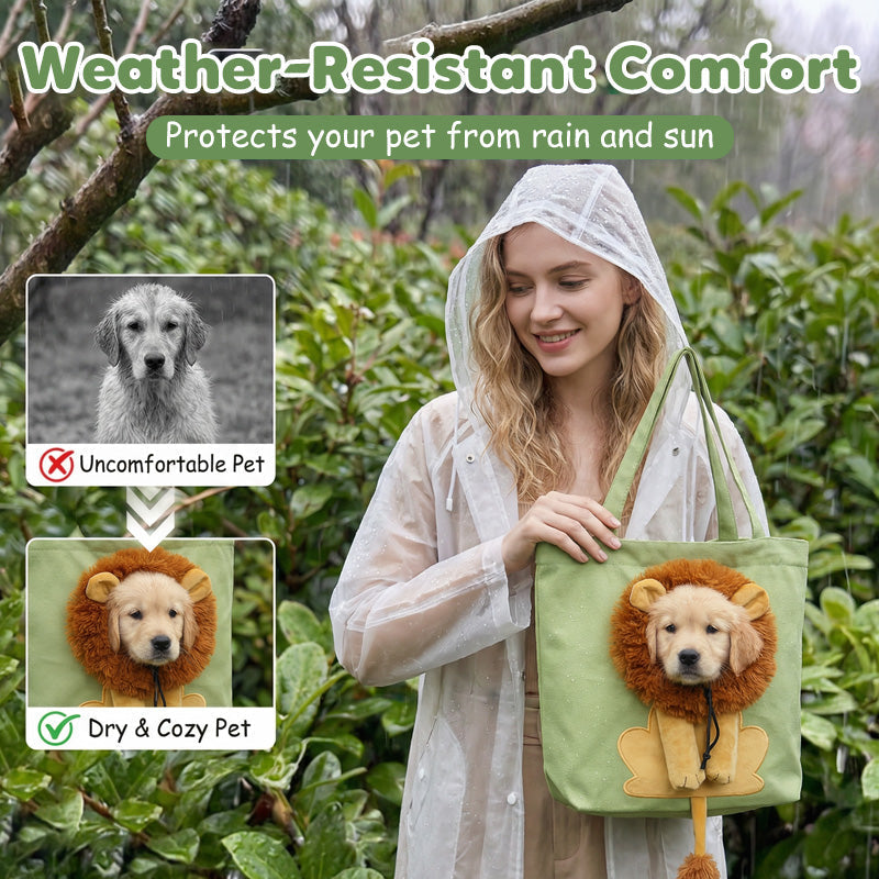 Pet Carrier Bag – Head-out portal, lion mane design & durable canvas.