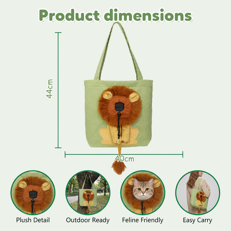 Pet Carrier Bag – Head-out portal, lion mane design & durable canvas.