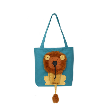 Pet Carrier Bag – Head-out portal, lion mane design & durable canvas.