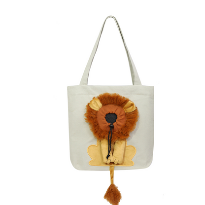 Pet Carrier Bag – Head-out portal, lion mane design & durable canvas.